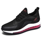 Mens Women Air Cushioned Running Shoes Trainers Lightweight Outdoor Sports Shoes Athletic Gym Fitness Walking Run Jogging Walking Casual Sneakers, BR01 Black & Red, 8
