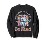 In A World Where You Can Be Anything Be Kind Autism Elephant Sweatshirt