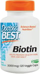 DOCTOR'S BEST Biotin 5000mcg (Healthy Hair, Skin, Nails) 120 Veggie Caps