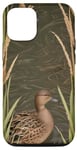 iPhone 15 Cool Pattern Of Duck In Cattail And Water Reed Case