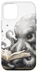 Coque pour iPhone 15 Pro Mignon anime bébé pieuvre lisant un livre de bibliothèque Deep Sea #2