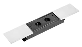 GTV - Prise de meuble PRESTINO, multiprise, 2 prises françaises, 1 x USB A, 1 x USB C, 1 x RJ45, 1 x HDMI, longueur du câble 1,5 m, couleur blanche, pour bureau, plateau de table, cuisine et bureau
