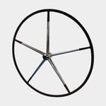Lewmar Båtratt segelbåt Mini Maxi, rostfritt stål & älgskinn, Ø1320 mm, passar 1" (25 mm) rattaxel, svart/silver