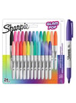 Glam Pop Permanente Markers | Fin spids for fede detaljer | Assorterede livlige farver | 24 markerpenne