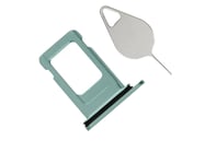 OnlyTech - SIM Card Drawer/Holder Compatible with iPhone 11 Green - With Installed Waterproof Ring + Extraction Tool