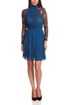 Almost Famous Damen Kleid Jersey Sommerkleid, Blau Teal, Gr.40 /14