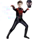 Kids Miles Morales kostym Spider-Man Cosplay Halloween Set zy 120cm V 130cm