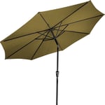 STILISTA Parasol de marché avec couverture Diamètre 300 cm en différentes couleurs, khaki/brun