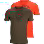 WIldboar Pro S/S t-shirt 2-pack - L Willow Green/Orange M