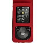 iGadgitz U2751 -Genuine Leather Case +Screen Protector Compatible with Sony Walkman NWZ-E384 -Red