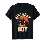 Birthday Boy Monster Truck Bday Party Retro Decoration T-Shirt