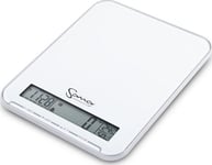 Waga Kuchenna Sana Electronic Kitchen Scale, Large Lcd Display, Calendar, Clock, Alarm Clock, Thermometer, Hygrometer, Max. Load 10 Kg, White - Scale