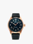 Alpina AL-525NN4S4 Unisex Startimer Pilot Automatic Date Leather Strap Watch, Black/Rose Gold