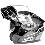 Bluetooth Integrated Modular Flip up Front Motorcycle Helmet, Four Seasons Motorbike Modular Crash Helmet DOT/ECE Approved Lightweight For Men Women Full Face Motorcycle Helmet