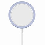 MagSafe Chargeur magnétique Rapide sans Fil pour Apple iPhone iPad AirPods Étui Complet Violet Clair