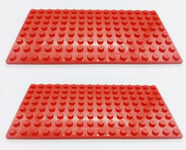 LEGO 8x16 RED x 2  Base Plate Baseplate - 8x16 STUDS (PINS)  - Brand New