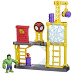 Marvel Spidey and His Amazing Friends Hulk’s Smash Yard Preschool Toy, Hulk Playset for Kids Ages 3 and Up