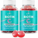 Biotin Hair Growth Vitamin Supplement Gummies with 5000Mcg for Women or Men | Ad