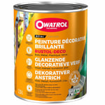 Owatrol - Peinture décorative antirouille Rustol Deco ral 1007 Jaune Narcisse brillant 2,5L