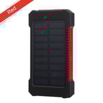 Solcellsladdare med 20000mAh kapacitet, bärbar, röd Röd 20 000