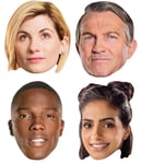 13th Doctor Who Variety 2D Card Party Face Mask Pack of 4