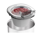 Kenwood Glacier, Frozen Dessert Maker for Sorbet and Frozen Yoghurt, Ice Cream Maker Attachment for Food Processor, Suitable with Chef Stand Mixer, Bowl 1L, KAX71.000WH, Plastic, White