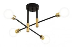 Taklampa Sputnik Design Svart / Guld 62cm