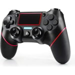 Manette Ps4, Pc Pro/Slim/Usb, Casque Sans Fil/3,5 Mm, Poignée Antidérapante Et Indicateur Led-Noir Rouge.