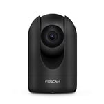 Foscam - R4M-B - Caméra IP Intérieure Motorisée 4MP Noir - Caméra Wi-FI avec Consultation et Pilotage à Distance 24h/24 et 7j/7 - Détection de Mouvement et Alerte Push
