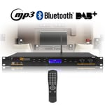 1U 19" Rack Media Player with USB MP3 Bluetooth and DAB+ Digital Radio FM Tuner