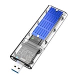 2X(External M.2 NGFF SATA SSD Enclosure High Speed USB3.0 Gen1 5Gb/S Transpa UK