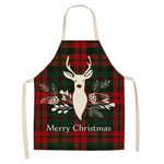 RONGJJ Chefs Cotton linen Home Kitchen Apron for Women Men, Christmas Pattern Design, Unisex Apron Perfect for Home BBQ Grill Baking Cooking Cleaning, A, 68x55CM