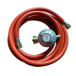 Teamson Home Régulateur de gaz Propane et Tuyau pour foyers à gaz, Clip Standard et Compatible avec Bouteille de gaz jusqu'à 13 kg avec Interrupteur Marche/arrêt