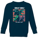 Jurassic Park World Four Colour Faces Kids' Sweatshirt - Navy - 3-4 Years - Navy