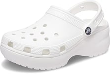 Crocs Women's Classic Platform Clog W Clogs, White, 7 UK