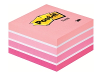Post-it 2028-P - Kubisk notisblokk - 76 x 76 mm - 450 ark (5 x 90) - hvit, rosa, neonrosa, korall, varm rosa