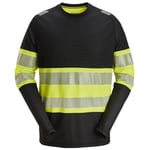 Snickers Workwear 2430 Pitkähihainen T-paita huomioväri, musta/keltainen 3XL