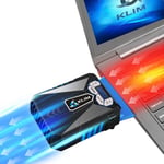 KLIM Cool Refroidisseur PC Portable Gamer - Ventilateur Pour Refroidissement Rapide - Extracteur d'Air Chaud USB (Bleu)