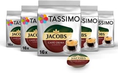 Tassimo Jacobs Caffe Crema Classico, Coffee with a Fine Cream, 5 Pack, 5 X 16 T-
