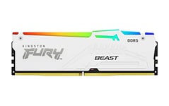 Kingston Fury Beast Blanc RGB XMP 64GB 6000MT/s DDR5 CL30 DIMM Mémoire pour PC de Gamer Kit de 2 - KF560C30BWAK2-64