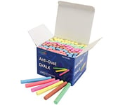 Bright Ideas 100 Anti-Dust Assorted Colour Chalk Sticks, 8cm Bright and Bold Coloured Chalk Sticks for writing fun on Blackboards, Chalkboard Signs, Slate and School