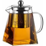 Tuserxln - Pot en verre avec passoire en verre avec passoire à thé en acier inoxydable 18/10 Théière en verre avec couvercle - Passe au