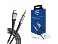 USB-kabel 3MK USB-C - mini Jack 3,5 mm Svart Silver (AUX USB-C - Jack 3,5 mm)