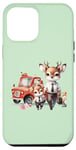 Coque pour iPhone 14 Plus Famille de cerfs verts et mignons qui se rendent au travail