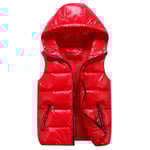 liktaa Unisex hiny Waterproof leeveless Jacket Lightweight Puffer Vest Red S