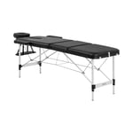 physa Hopfällbar massagebänk - 3 zoner 185 x 60 59 80 cm 180 kg svart