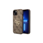 Guess 4G Big Metal Logo (iPhone 14 Pro) - Brun