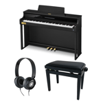 Casio Pakke: AP-750 BK, pianokrakk og hodetelefoner