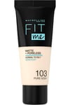 Maybelline  Fit Me Matte & Poreless Foundation, 103 Pure Ivory