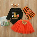 Baby Halloween Tops Romper Jumpsuit Tutu Dress Outfits 0-6 Months